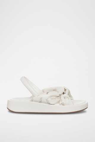 Sandales plateformes - Blanc et doré