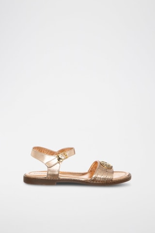 Sandales en cuir - Rose et doré