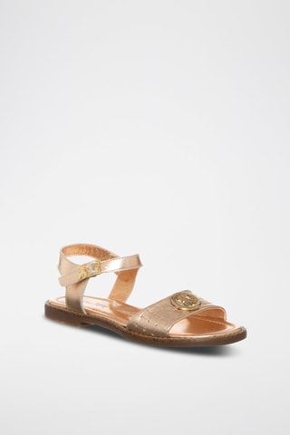 Sandales en cuir - Rose et doré