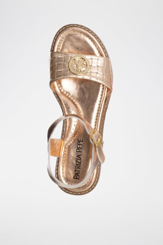 Sandales en cuir - Rose et doré