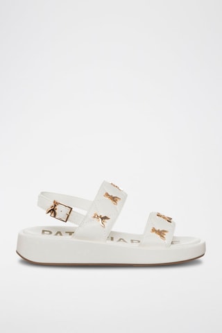 Sandales plateformes - Blanc et doré