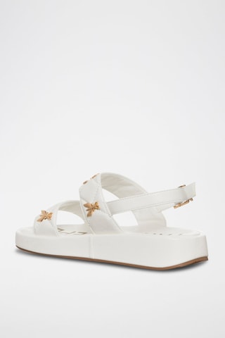Sandales plateformes - Blanc et doré