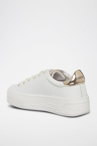 Baskets plateformes en cuir - Blanc et doré