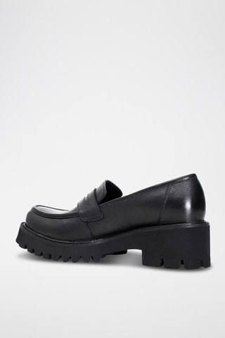 Kalfsleren Mocassins - Café Noir - Zwart