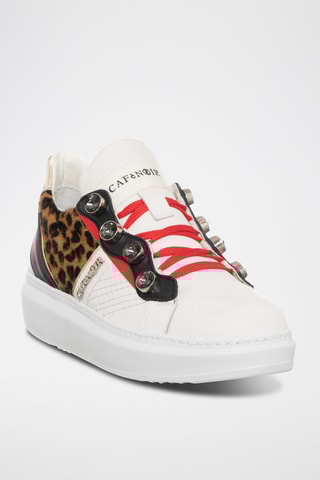 Leren Sneakers - Café Noir - Wit en zwart