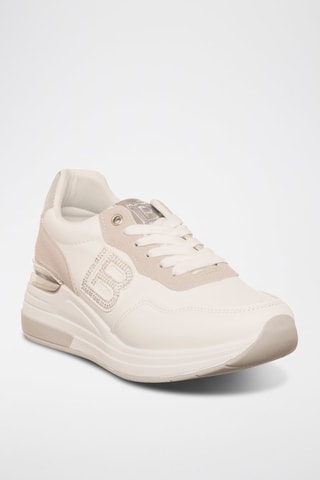 Baskets compensées - Laura Biagiotti - Blanc et rose