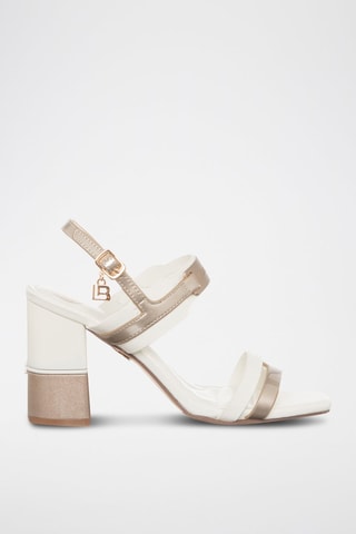 Sandales à talons - Laura Biagiotti - Blanc et doré