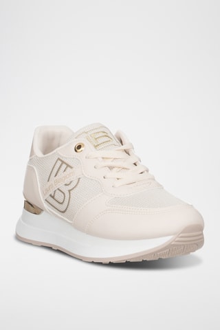 Baskets plateformes en cuir - Camel