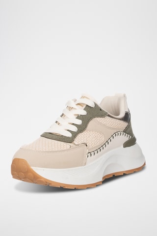 Baskets plateformes en cuir - Vert