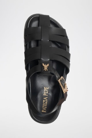 Sandales en cuir de veau - Noir