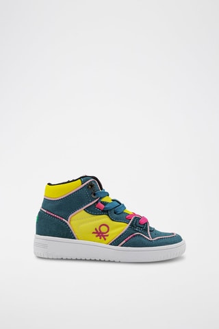 Sneakers montantes - Benetton - Bleu et multicolore