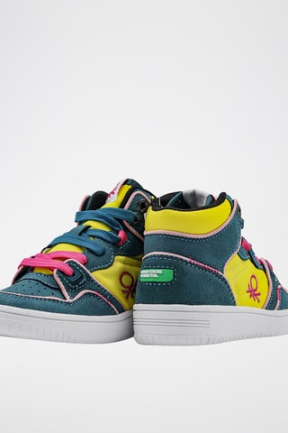 Sneakers montantes - Benetton - Bleu et multicolore