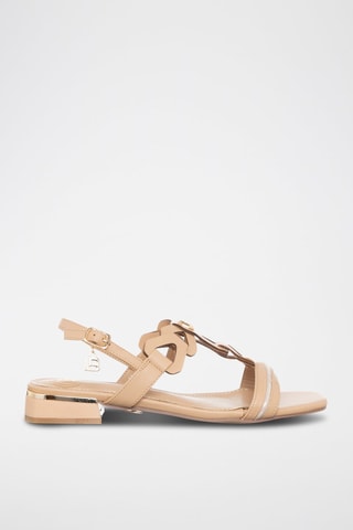 Sandales à talons - Laura Biagiotti - Blanc, beige et doré