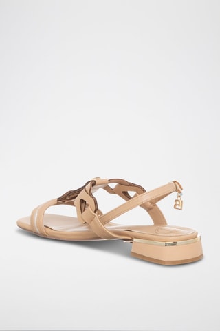 Sandales à talons - Laura Biagiotti - Blanc, beige et doré