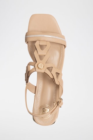 Sandales à talons - Laura Biagiotti - Blanc, beige et doré