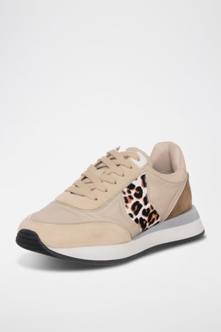 Baskets en cuir - Blanc et beige