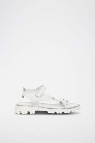 Sandales en cuir - Blanc et argenté