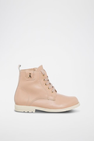 Bottines en cuir - Rose et doré