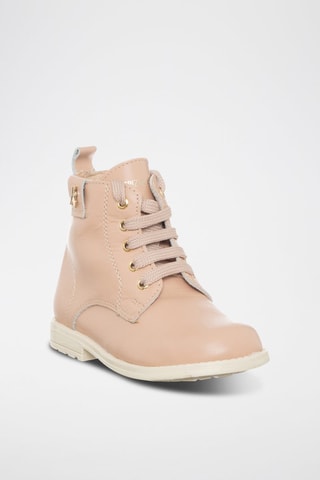 Bottines en cuir - Rose et doré