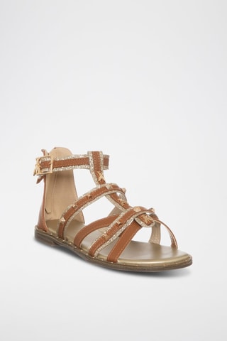 Spartiates - Marron et doré