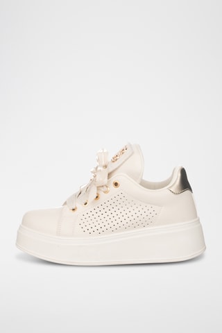 Baskets plateformes en cuir - Camel