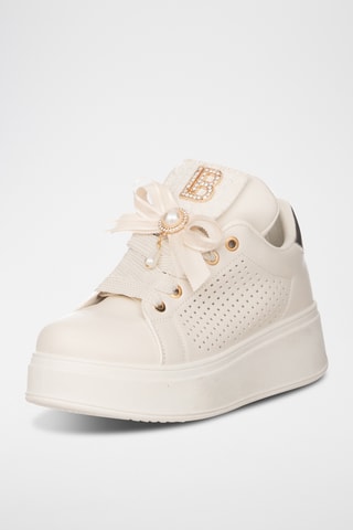 Baskets plateformes en cuir - Camel