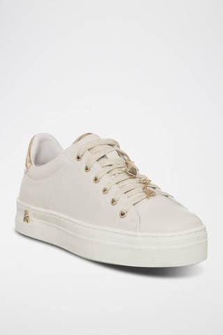 Baskets plateformes en cuir de veau - Doré