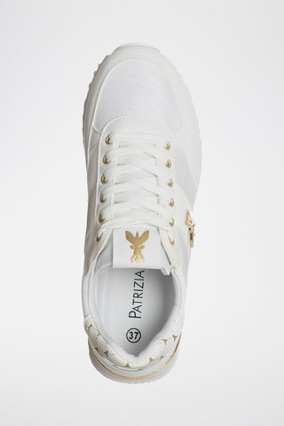 Baskets plateformes en cuir - Blanc et doré
