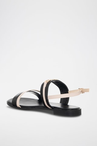 Sandales - Noir, rose et doré