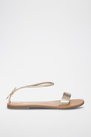 Sandales en cuir - Blanc et doré