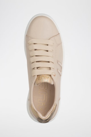 Leren Platform Sneakers - Beige