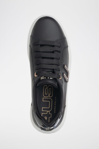 Leren Platform Sneakers - Zwart