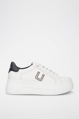 Leren Platform Sneakers - Zwart