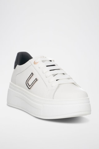 Leren Platform Sneakers - Zwart