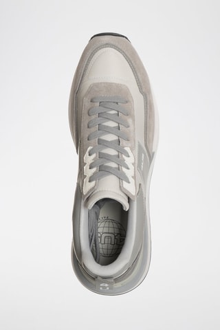 Baskets en cuir - Blanc, noir et gris