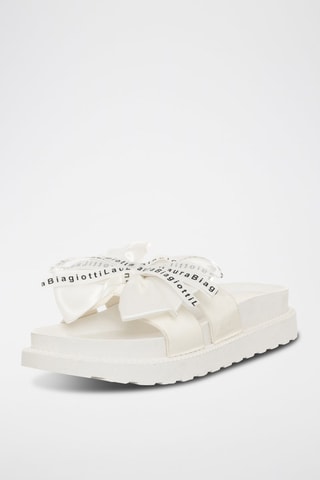 Gelakte Platform Muiltjes Wit -  en 