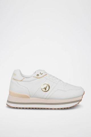 Baskets plateformes - Blanc et doré