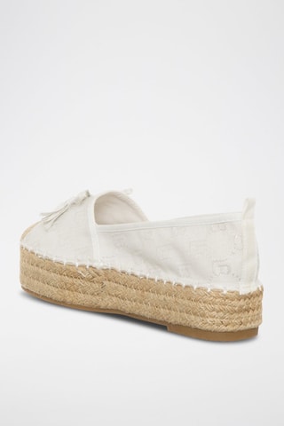 Espadrilles plateformes - Laura Biagiotti - Blanc, beige et doré