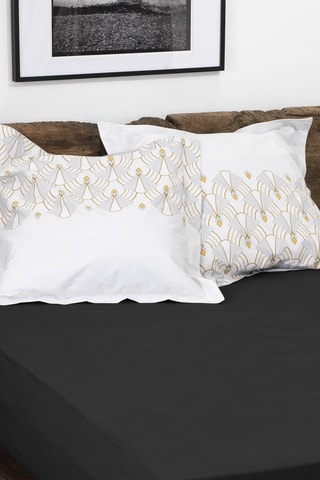 2 lençóis-capa em algodão 57 fios/cm² - Preto