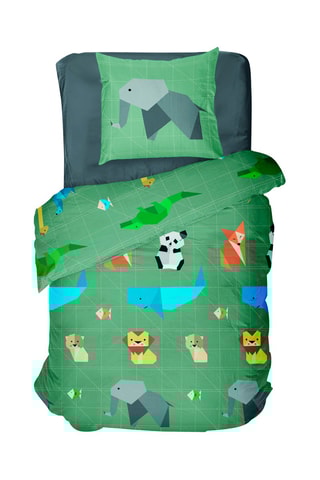 Conjunto de edredão em algodão 57 fios/cm² Origatoon -  
Caqui e cinzento