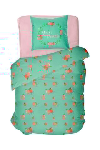 Conjunto de edredão em algodão 57 fios/cm² Peachy Green - Verde