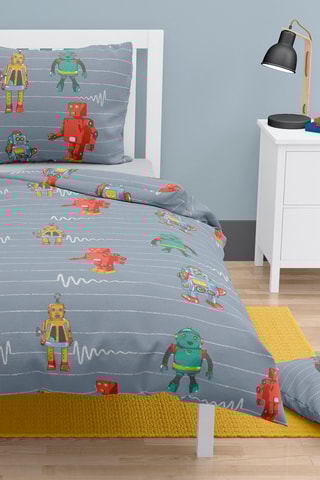 Conjunto de edredão em algodão 57 fios/cm² Vintage Toys -  
Cinzento-escuro