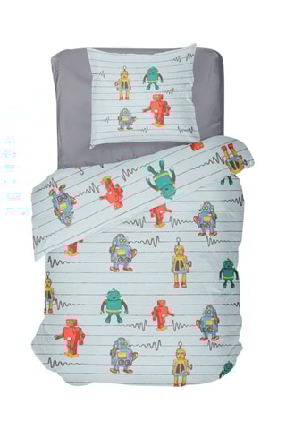 Conjunto de edredão em algodão 57 fios/cm² Vintage Toys -  
Cinzento-claro