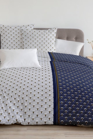 2 conjuntos de edredão em algodão 57 fios/cm² Rainbow - Verde e azul