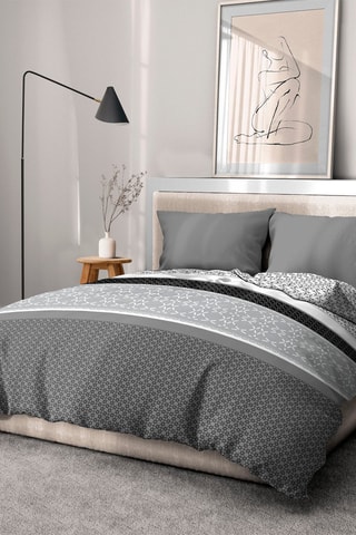 Conjunto de edredão e edredão Diffus - Cinzento e branco