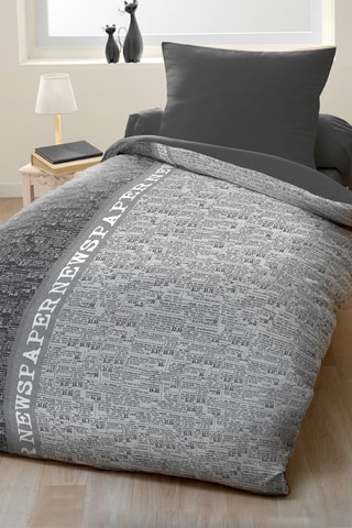 Conjunto de edredão Newspaper 
Cinzento
