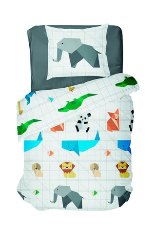 Conjunto de edredão em algodão 57 fios/cm² Origatoon -
Branco e cinzento