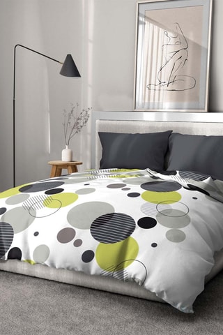 Conjunto de edredão em microfibra Bulles de rêve - Cinzento e verde