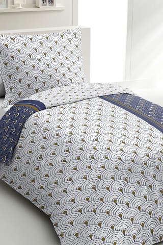 Conjunto de edredão em algodão - 57 fios/cm² - Azul,