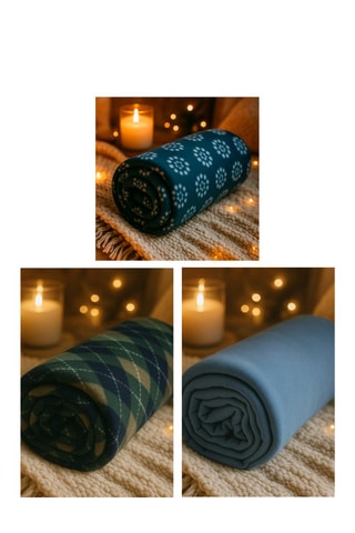 3 mantas - Multicor - 125 x 150 cm